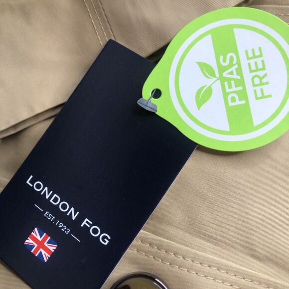 London Fog Women's Single Breasted Hooded Long Trench Coat, British Khaki, L - Picture 10 of 16